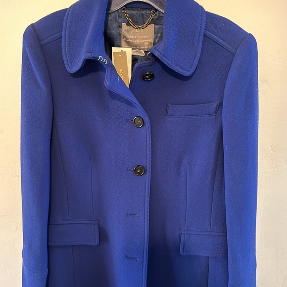 J Crew Double Cloth Wool Royal Blue Coat - Picture 5 of 6